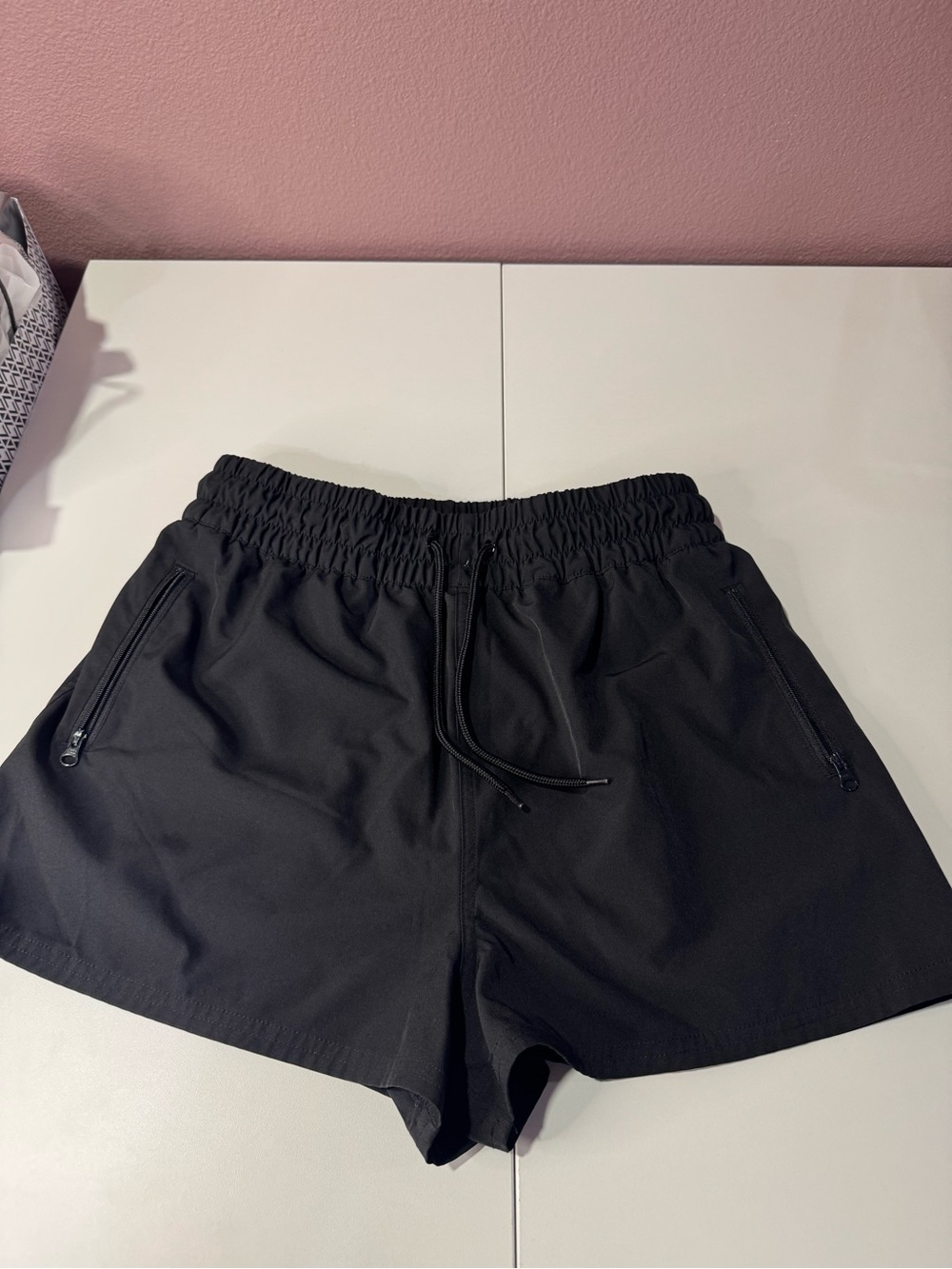 OP Women's Black Athletic Zip-Pocket Shorts